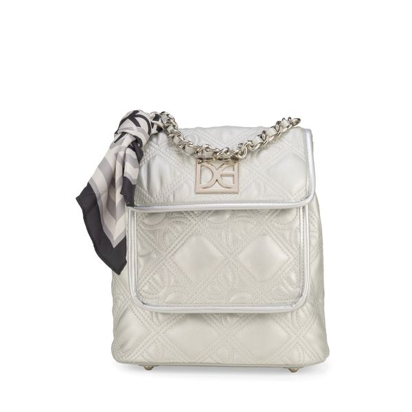 

Mochila Mediana Con Mascada Color Plata Talla: Unico