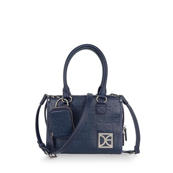 

Bolsa Satchel Chica Con Monedero Color Azul Marino Talla: Unico