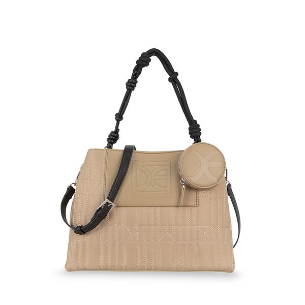 

Bolsa Satchel Grande Con Monedero Color Camel Talla: Unico