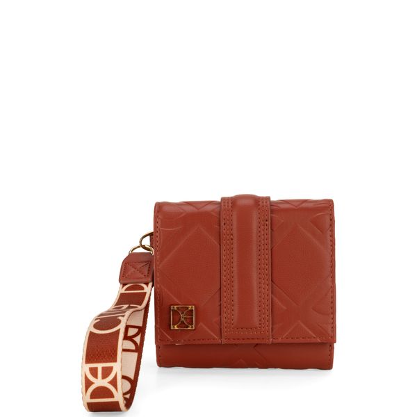

Cartera Flap Chica con Maneral color Naranja Talla: Unico