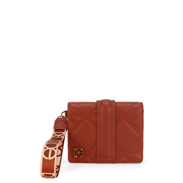 

Cartera Flap Mediana con Maneral color Naranja Talla: Unico