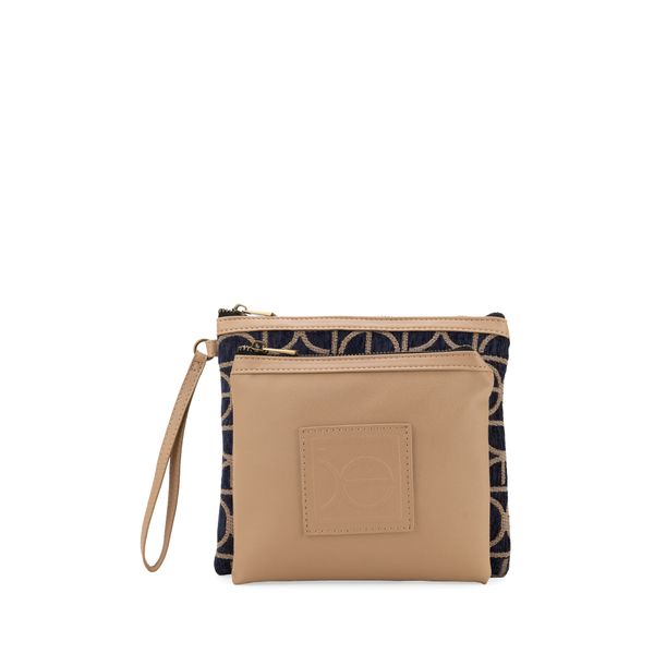 

Cosmetiquera Cierre Doble Mediana Textil Con Maneral Color Beige Talla: Unico
