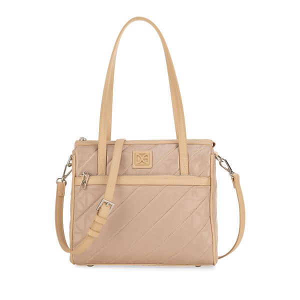 

Bolsa Satchel Mediana Textil Color Beige Talla: Unico