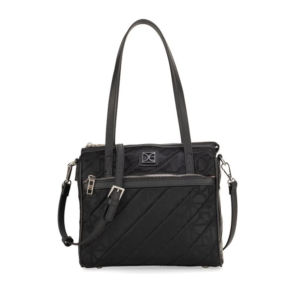 

Bolsa Satchel Mediana Textil Color Negro Talla: Unico