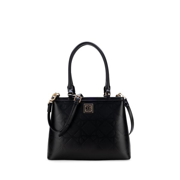 

Bolsa Satchel Mediana Monograma Troquelado Color Negro Talla: Unico