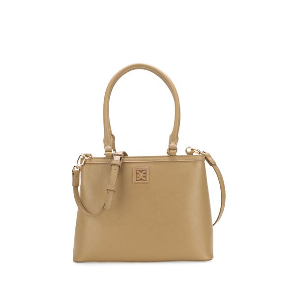 

Bolsa Satchel Mediana Monograma Troquelado Color Camel Talla: Unico