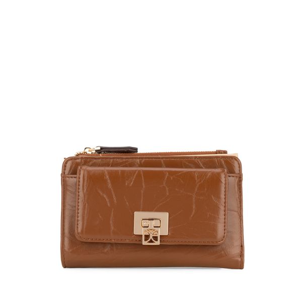 

Cartera Flap Mediana Color Café Talla: Mediana