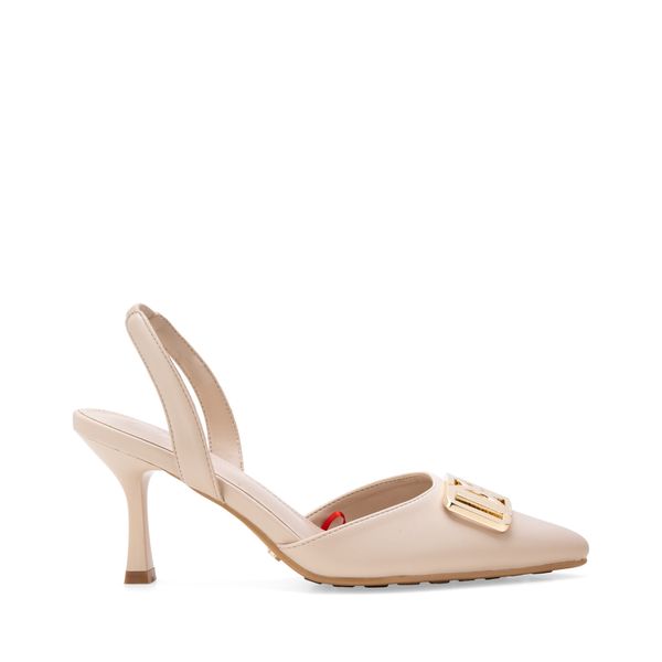 

Sandalia Puntal Con Tacón Bajo Color Beige Talla: 24.5