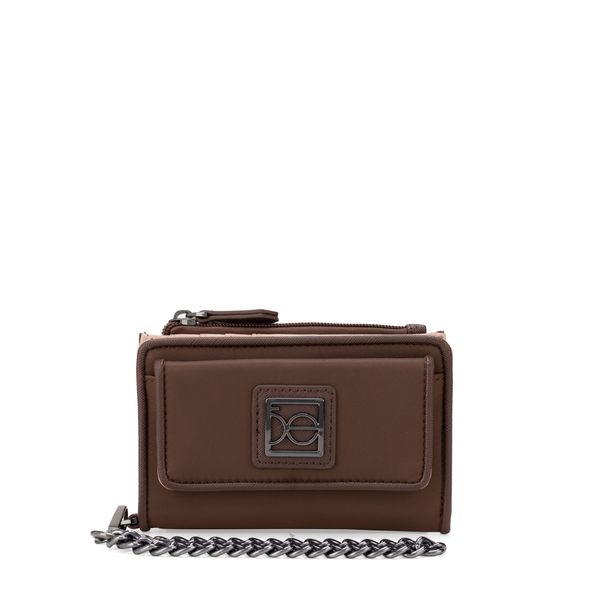 

Cartera Flap Mediana Textil Con Maneral De Cadena Color Café Talla: Unico