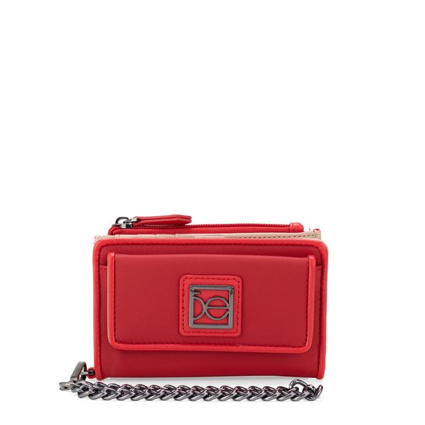 

Cartera Flap Mediana Textil Con Maneral De Cadena Color Rojo Talla: Unico