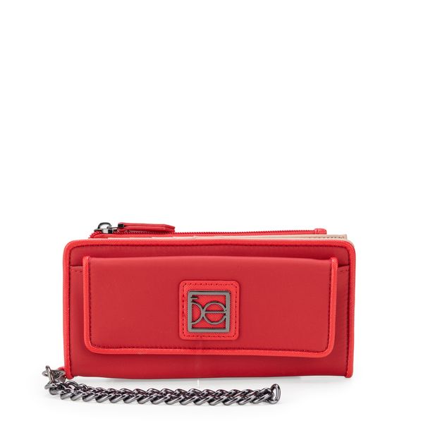 

Cartera Flap Grande Textil Con Maneral De Cadena Color Rojo Talla: Unico