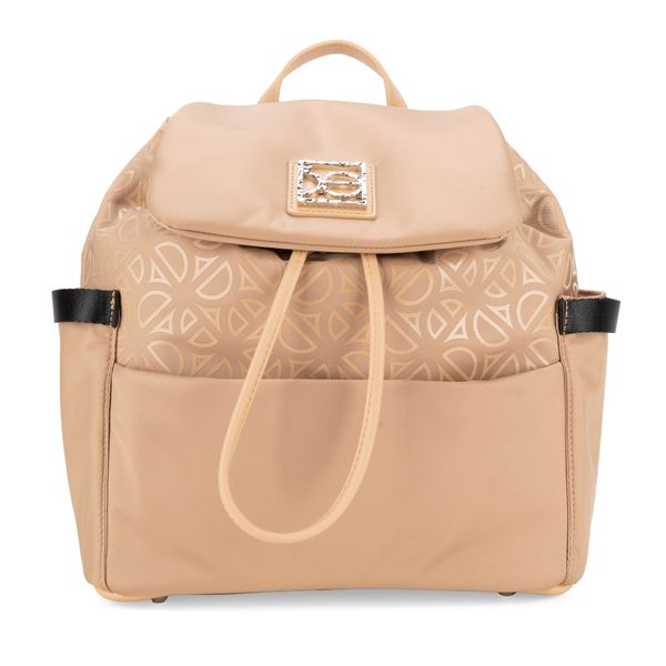 

Mochila Grande Textil Con Jareta Color Camel Talla: Unico