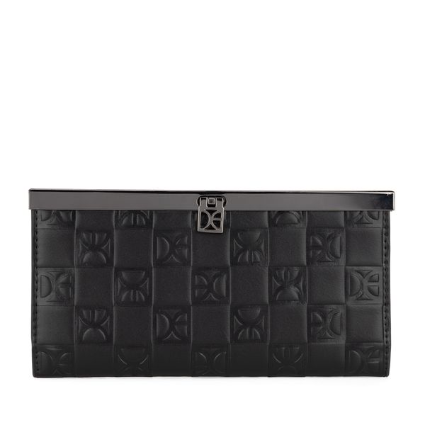 

Cartera Flap Grande Monograma Troquelado Color Negro Talla: Unico