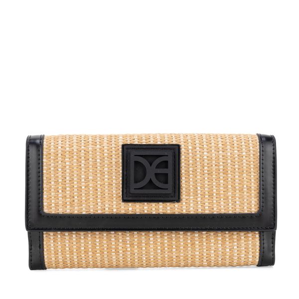 

Cartera Flap Grande Yute Color Camel Negro Talla: Unico