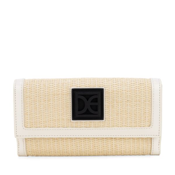 

Cartera Flap Grande Yute Color Camel Blanco Talla: Unico