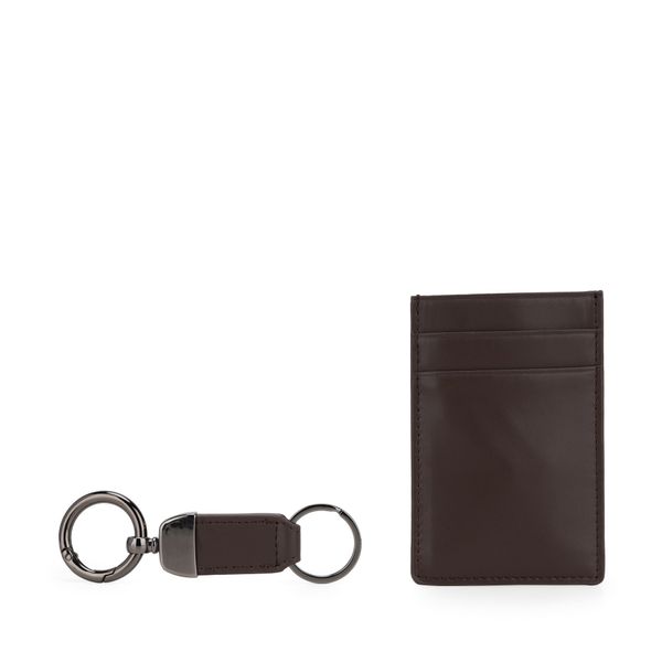

Set De Tarjetero Clip Y Llavero Para Hombre Color Café Talla: Unico