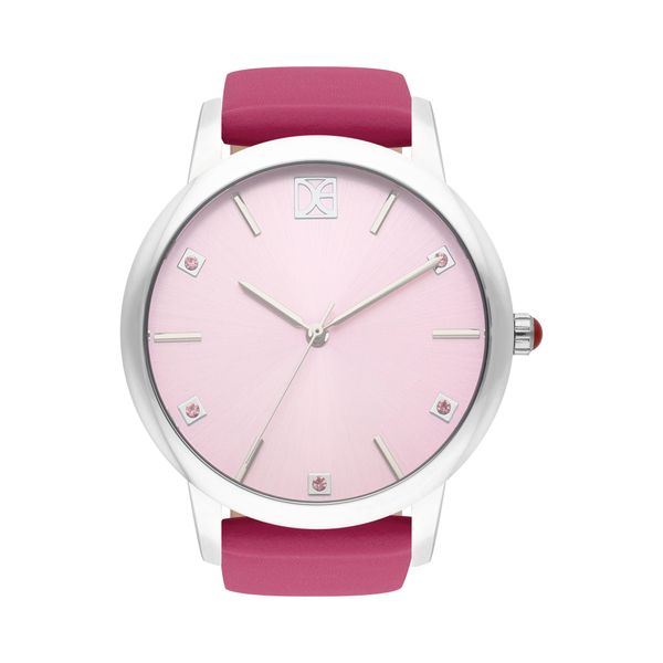 

Reloj Análogo Para Dama Con Correa De Tactopiel Con Indicadores Cuadrados Color Rosa Talla: Unico