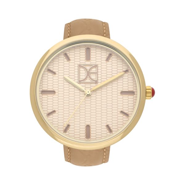

Reloj Análogo Para Dama Con Correa De Tactopiel De Acabado Tipo Cocodrilo Color Café Talla: Unico