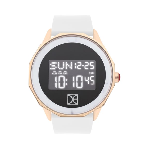 

Reloj Digital Unisex Con Correa De Silicón Y Madre Perla En Carátula Color Blanco Talla: Unico