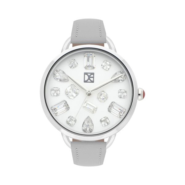 

Reloj Análogo Para Dama Con Correa De Tactopiel Con Pedrería En Carátula Color Gris Talla: Unico