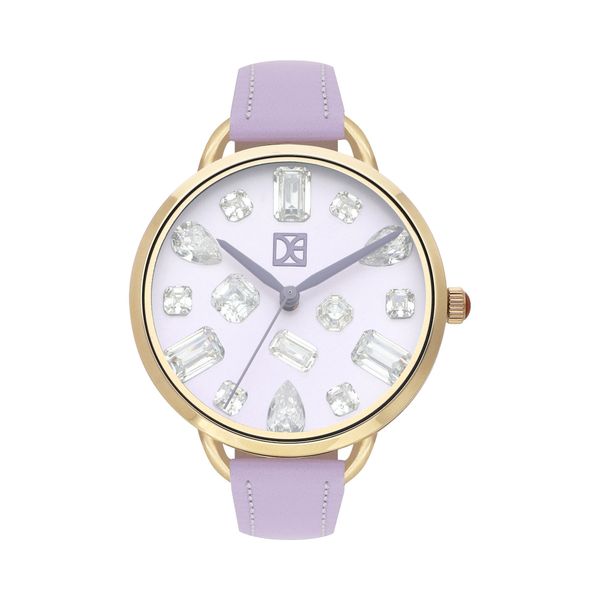 

Reloj Análogo Para Dama Con Correa De Tactopiel Con Pedrería En Carátula Color Morado Talla: Unico