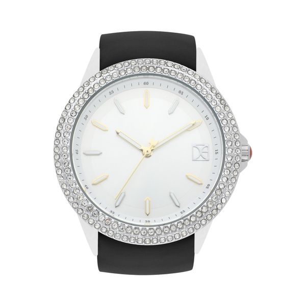 

Reloj Análogo Para Dama Con Correa De Tactopiel Y Pedrería En Bisel Color Negro Talla: Unico