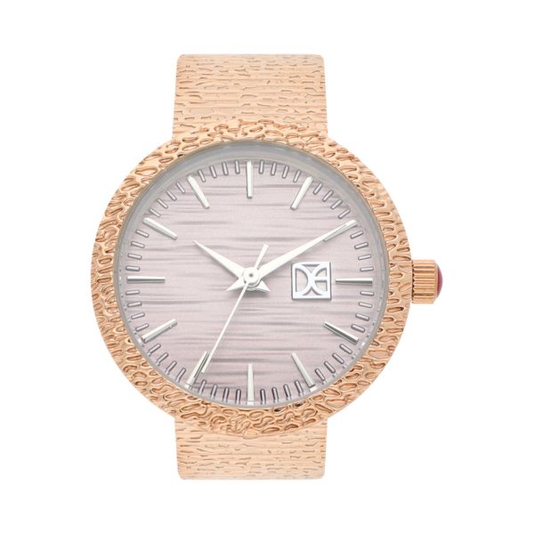 

Reloj Análogo Para Dama Con Correa De Acero Inoxidable Texturizada Y Carátula Con Textura Color Copper Talla: Unico