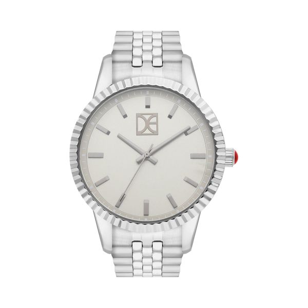 

Reloj Análogo Para Caballero Con Correa De Acero Inoxidable Y Bisel Facetado Color Plata Talla: Unico