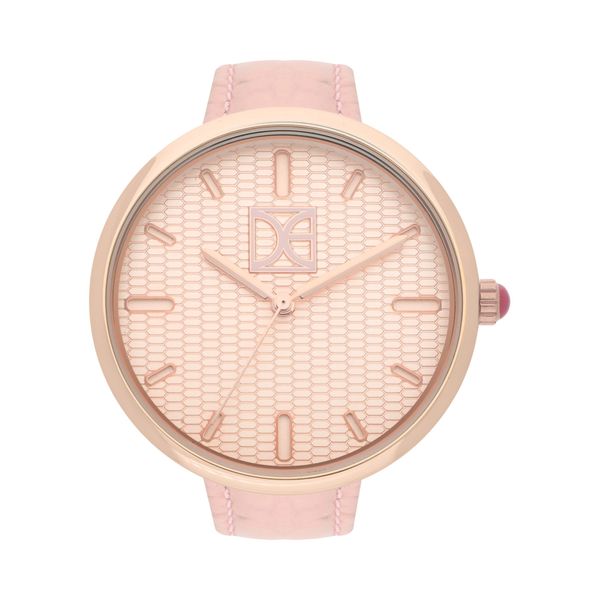 

Reloj Análogo Para Dama Con Correa De Tactopiel De Acabado Tipo Cocodrilo Color Rosa Talla: Única