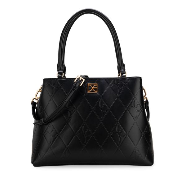 

Bolsa Satchel Grande Troquelado A Rombos Color Negro Talla: Unico