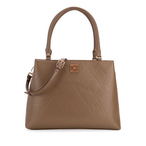 

Bolsa Satchel Grande Troquelado A Rombos Color Camel Talla: Unico