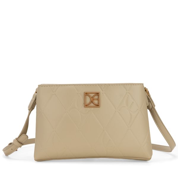 

Bolsa Crossbody Chica Troquelado A Rombos Color Beige Talla: Unico