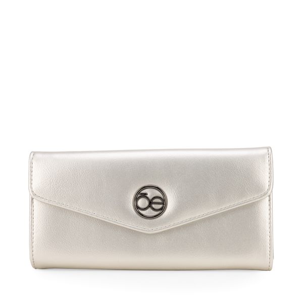 

Cartera Flap Grande Diseño Sobre Color Plata Talla: Unico