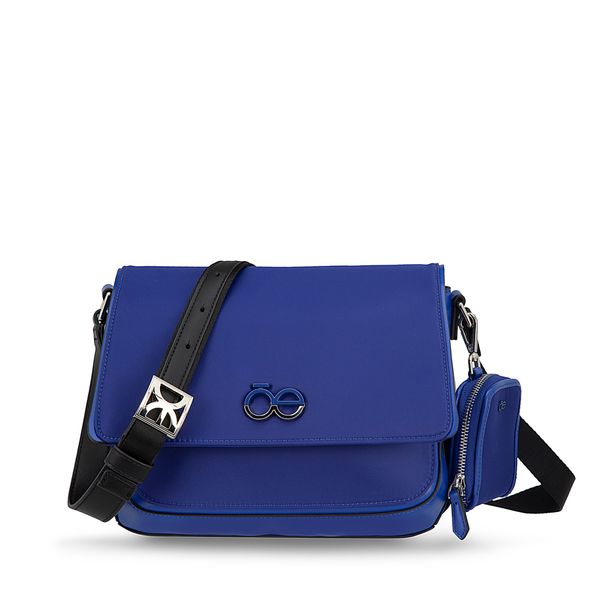 

Bolsa Satchel Mediana Textil Con Monedero Color Azul Talla: Unico