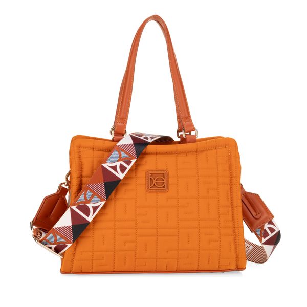 

Bolsa Satchel Grande Acolchada Color Naranja Talla: Unico