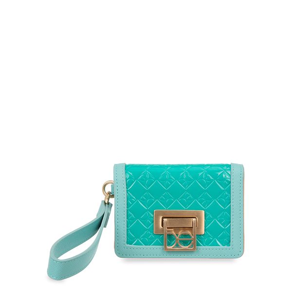 

Cartera Chica Flap Con Maneral Color Azul Celeste Talla: Unico