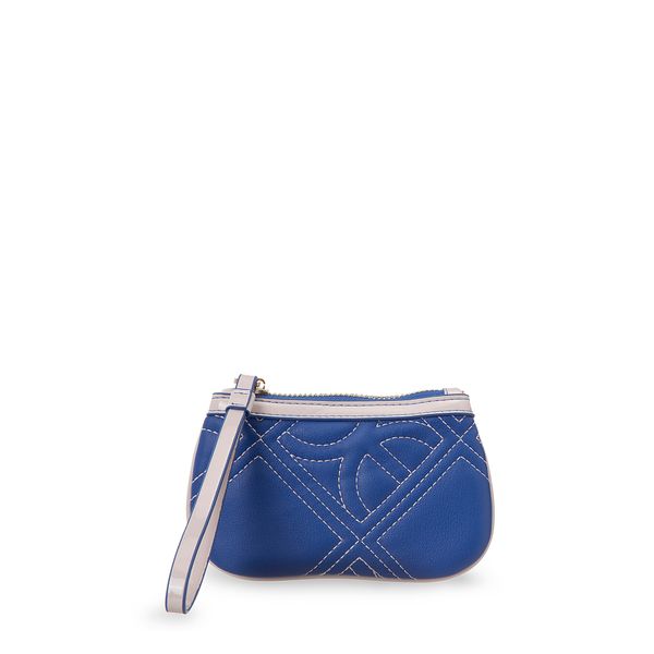 

Cartera Pouch Chica Con Maneral Color Azul Talla: Unico
