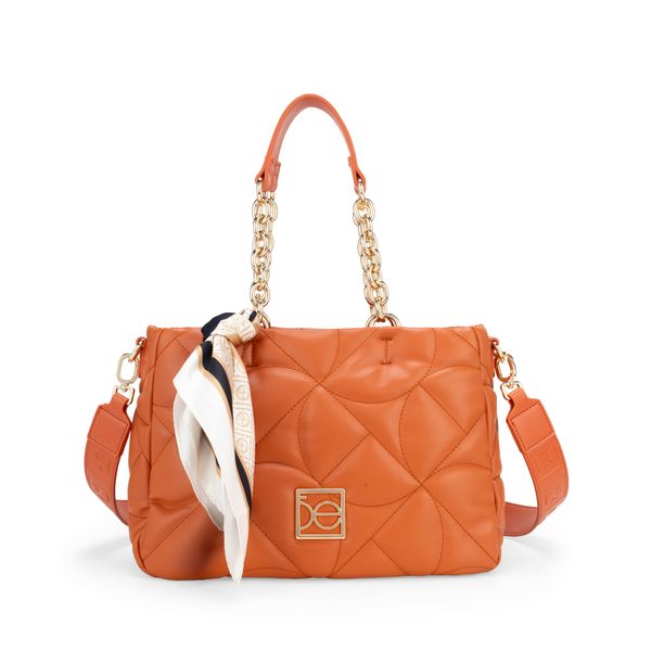 

Bolsa Satchel Acolchada Con Mascada Color Tan Talla: Unico