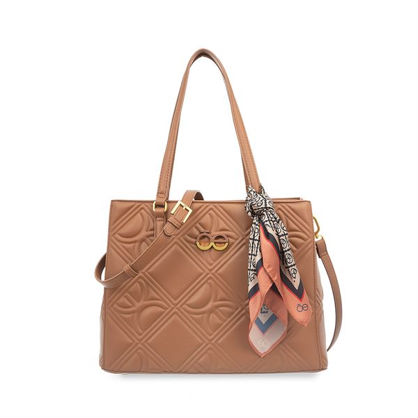 

Bolsa Satchel Grande Con Mascada Color Tan Talla: Unico