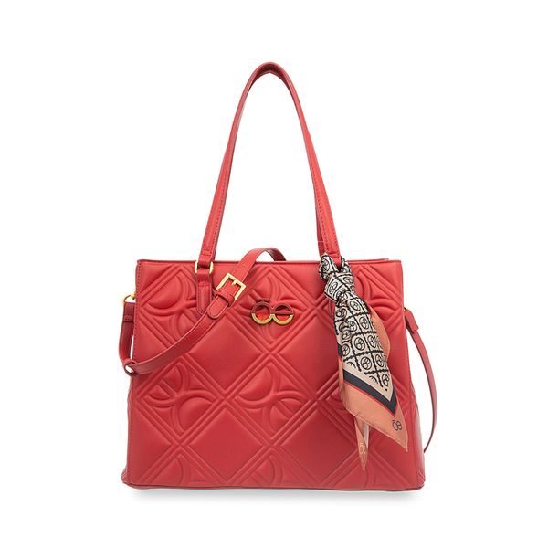 

Bolsa Satchel Grande Con Mascada Color Rojo Talla: Unico