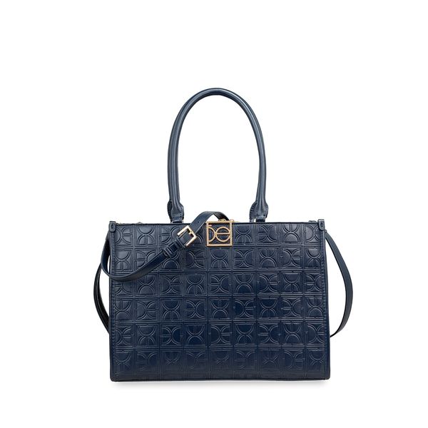 

Bolsa Satchel Monograma Troquelado Color Azul Marino Talla: Unico
