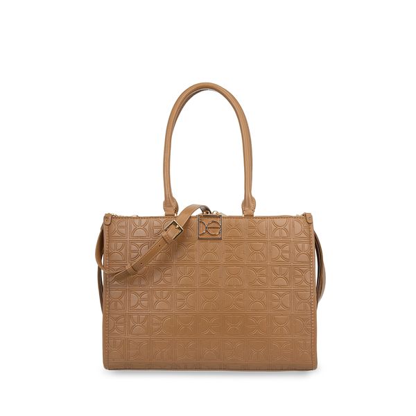 

Bolsa Satchel Monograma Troquelado Color Camel Talla: Unico