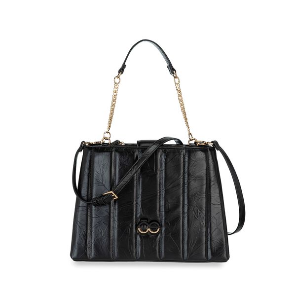 

Bolso Satchel Grande Acolchado Color Negro Talla: Unico