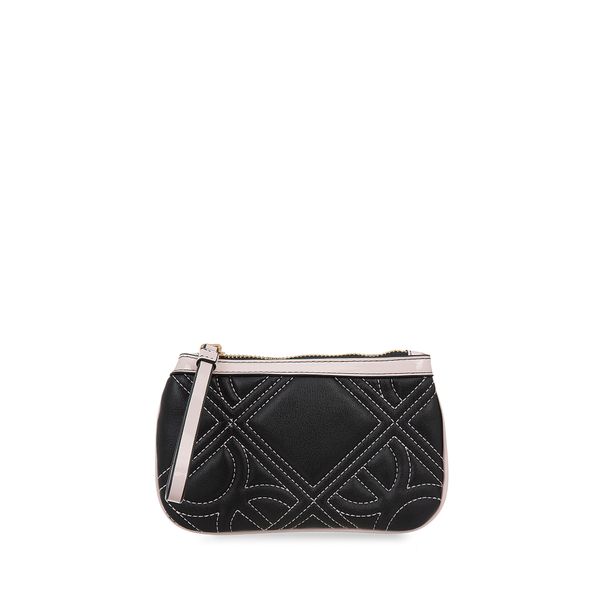 

Cartera Pouch Mediana Con Maneral Color Negro Talla: Unico