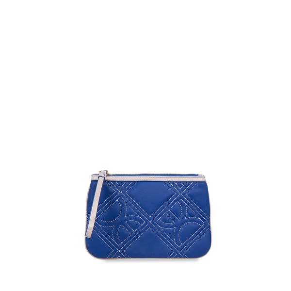 

Cartera Pouch Grande Con Maneral Color Azul Talla: Unico