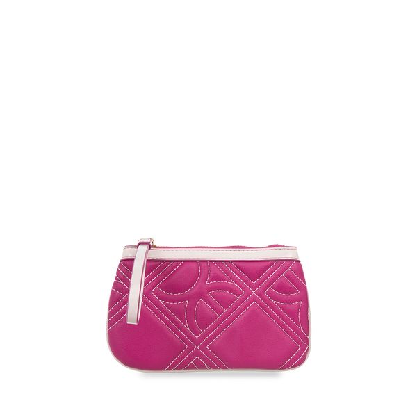 

Cartera Pouch Mediana Con Maneral Color Magenta Talla: Unico