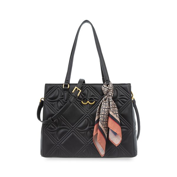 

Bolsa Satchel Grande Con Mascada Color Negro Talla: Unico