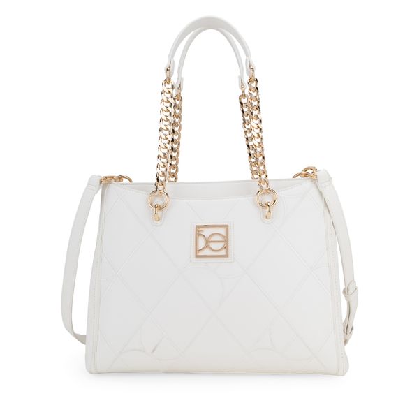 

Bolsa Satchel Grande Con Bordado Color Blanco Talla: Unico