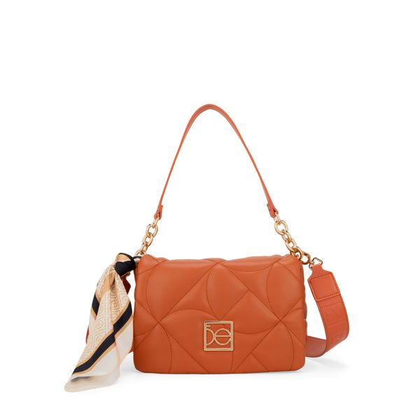 

Bolsa Crossbody Mediana Acolchada Con Mascada Color Tan Talla: Unico