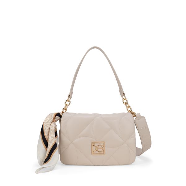 

Bolsa Crossbody Mediana Acolchada Con Mascada Color Beige Talla: Unico